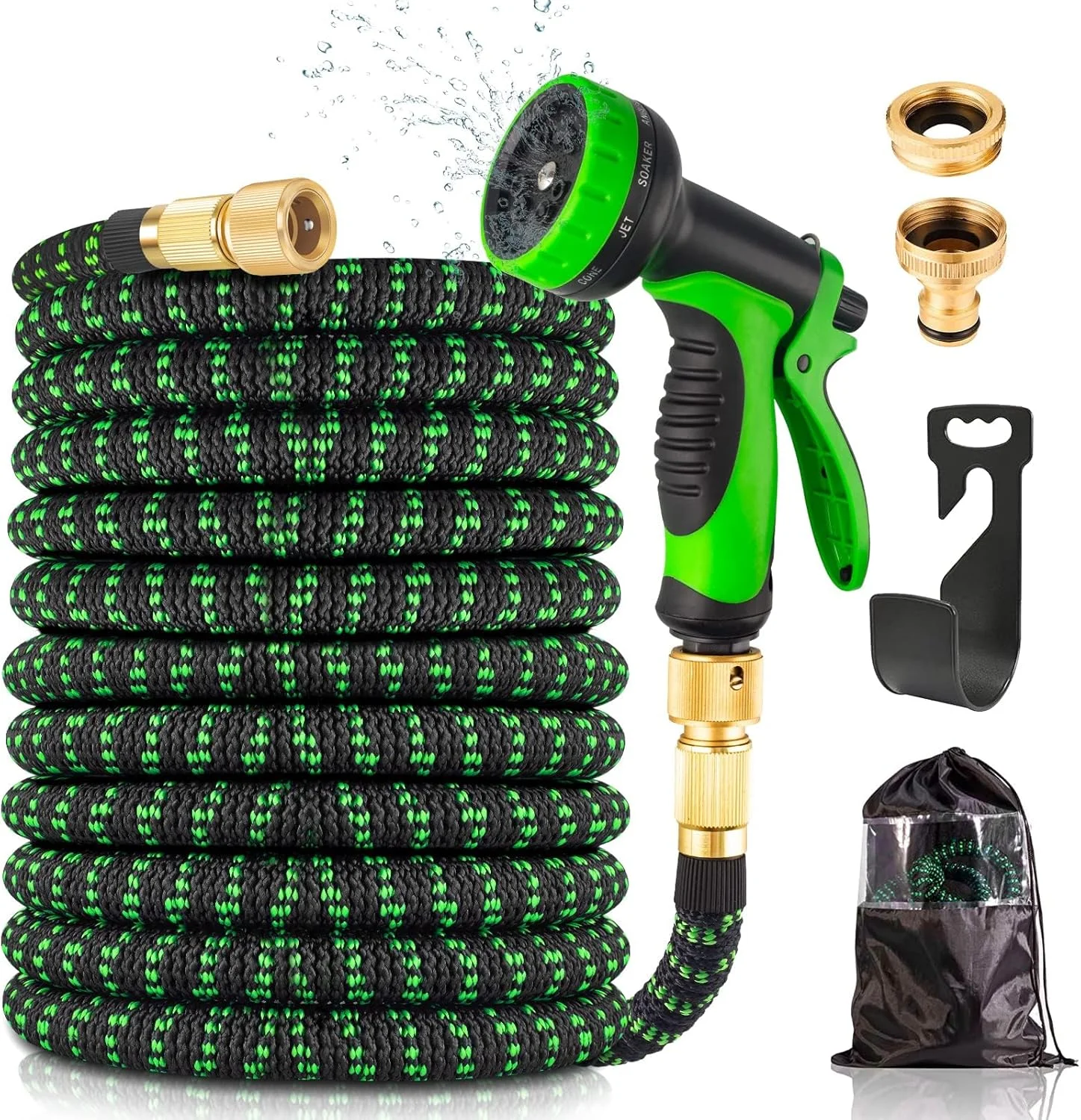 شلنگ آب جمعشونده باغ KOWVOWZ، طول 30 متر، ضد گره خوردگی و بادوام، شلنگ لاتکس 3 لایه، شلنگ آب انعطافپذیر با قابلیت افزایش طول 3 برابر، دارای نازل اسپری 10 حالته و اتصالات برنجی جامد 3/4 و 1/2 اینچ شلنگ آب جمعشونده باغ KOWVOWZ، طول 30 متر، ضد گره خوردگی و بادوام، شلنگ لاتکس 3 لایه، شلنگ آب انعطافپذیر با قابلیت افزایش طول 3 برابر، دارای نازل اسپری 10 حالته و اتصالات برنجی جامد 3/4 و 1/2 اینچ