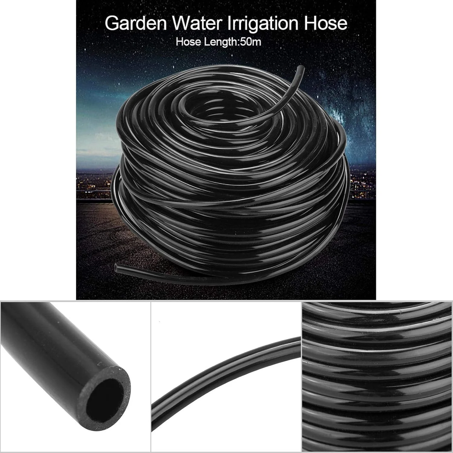 شیلنگ آبیاری باغبانی، شیلنگ پی وی سی انعطاف پذیر، شیلنگ صنعتی برای چمن، مزارع سبزیجات، باغچه ها و آبیاری چند منظوره (50 متر)