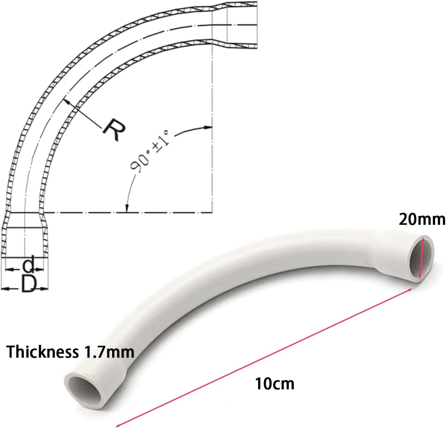 اتصالات زانویی لوله Gvrxec، بسته 16 عددی، زانویی 90 درجه لوله PVC M20 برای لوله برق، ساخت لوله، زهکشی، آبیاری کشاورزی، پروژه های DIY اتصالات زانویی لوله Gvrxec، بسته 16 عددی، زانویی 90 درجه لوله PVC M20 برای لوله برق، ساخت لوله، زهکشی، آبیاری کشاورزی، پروژه های DIY