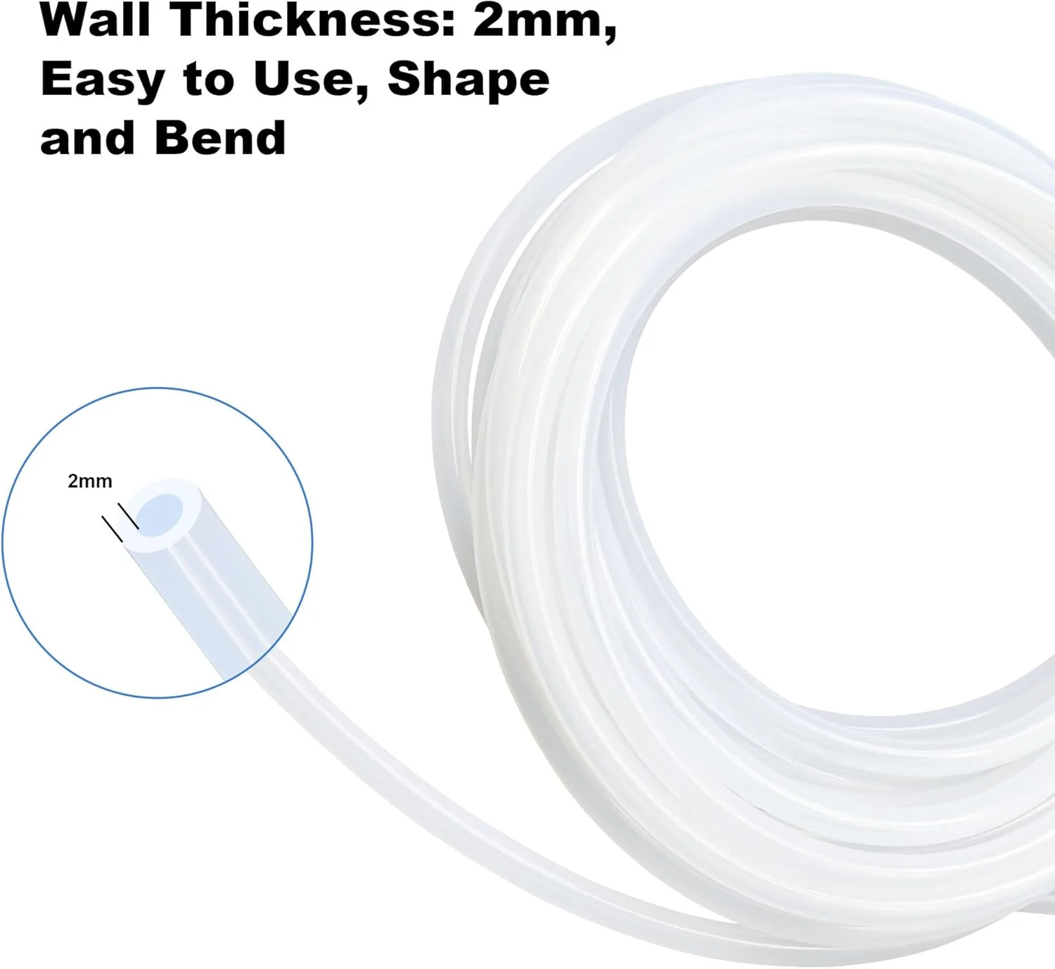 شلنگ سیلیکونی شفاف LAVMHAB، مناسب برای مواد غذایی، سایز 9mm x 13mm، طول 4 متر (13.1 فوت)، ضخامت 2.0mm، لوله سیلیکونی لاستیکی انعطاف پذیر برای شلنگ هوا و لوله های آب