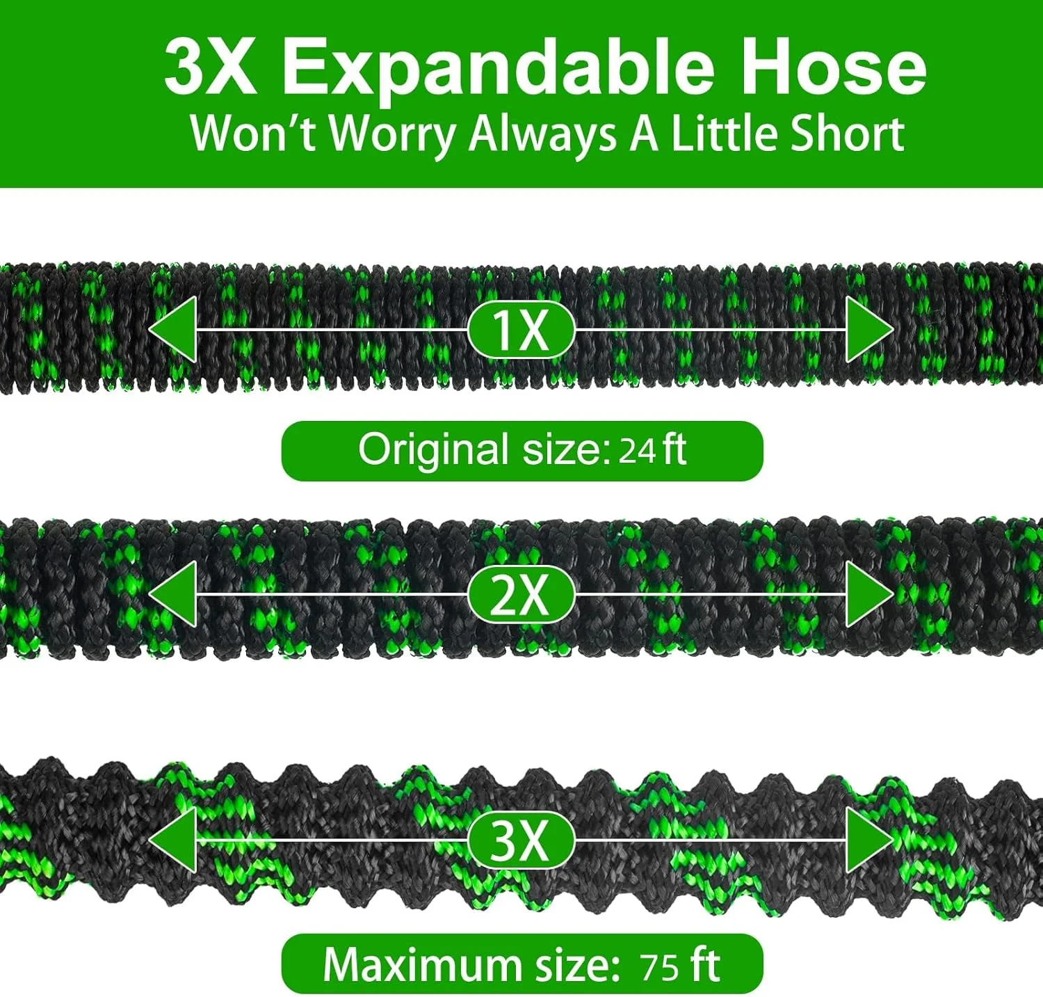 شلنگ آب جمعشونده باغ KOWVOWZ، طول 30 متر، ضد گره خوردگی و بادوام، شلنگ لاتکس 3 لایه، شلنگ آب انعطافپذیر با قابلیت افزایش طول 3 برابر، دارای نازل اسپری 10 حالته و اتصالات برنجی جامد 3/4 و 1/2 اینچ شلنگ آب جمعشونده باغ KOWVOWZ، طول 30 متر، ضد گره خوردگی و بادوام، شلنگ لاتکس 3 لایه، شلنگ آب انعطافپذیر با قابلیت افزایش طول 3 برابر، دارای نازل اسپری 10 حالته و اتصالات برنجی جامد 3/4 و 1/2 اینچ