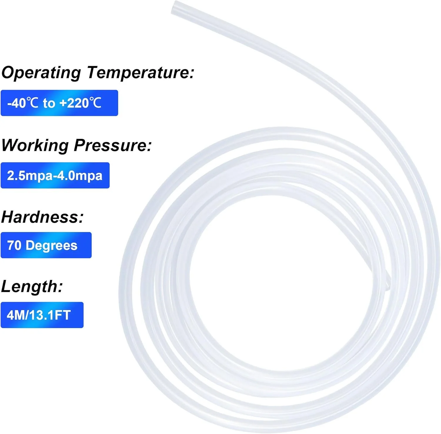 شلنگ سیلیکونی شفاف LAVMHAB، مناسب برای مواد غذایی، سایز 9mm x 13mm، طول 4 متر (13.1 فوت)، ضخامت 2.0mm، لوله سیلیکونی لاستیکی انعطاف پذیر برای شلنگ هوا و لوله های آب