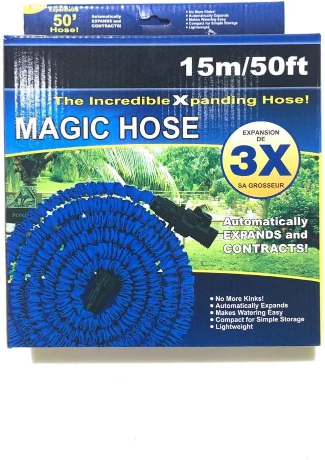 شیلنگ جادویی هایلن با سری های اسپری، شیلنگ باغ قابل گسترش، آبی، 15 متر