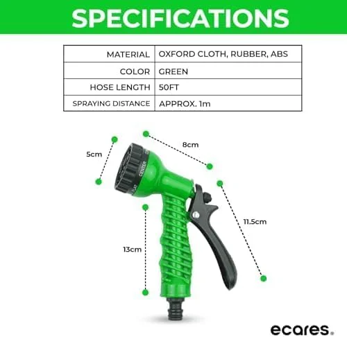 شلنگ جادویی ECARES® به همراه نازل اسپری، 3 برابر قابل افزایش طول، 15 متر، لوله آبیاری فشار قوی، شلنگ قابل گسترش، شلنگ آب، نازل تفنگی اسپری، کیت آبیاری، کیت شلنگ، برای شستشوی خودرو، آبیاری باغ شلنگ جادویی ECARES® به همراه نازل اسپری، 3 برابر قابل افزایش طول، 15 متر، لوله آبیاری فشار قوی، شلنگ قابل گسترش، شلنگ آب، نازل تفنگی اسپری، کیت آبیاری، کیت شلنگ، برای شستشوی خودرو، آبیاری باغ