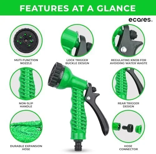 شلنگ جادویی ECARES® به همراه نازل اسپری، 3 برابر قابل افزایش طول، 15 متر، لوله آبیاری فشار قوی، شلنگ قابل گسترش، شلنگ آب، نازل تفنگی اسپری، کیت آبیاری، کیت شلنگ، برای شستشوی خودرو، آبیاری باغ شلنگ جادویی ECARES® به همراه نازل اسپری، 3 برابر قابل افزایش طول، 15 متر، لوله آبیاری فشار قوی، شلنگ قابل گسترش، شلنگ آب، نازل تفنگی اسپری، کیت آبیاری، کیت شلنگ، برای شستشوی خودرو، آبیاری باغ