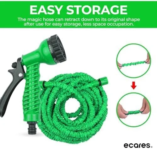 شلنگ جادویی ECARES® به همراه نازل اسپری، 3 برابر قابل افزایش طول، 15 متر، لوله آبیاری فشار قوی، شلنگ قابل گسترش، شلنگ آب، نازل تفنگی اسپری، کیت آبیاری، کیت شلنگ، برای شستشوی خودرو، آبیاری باغ شلنگ جادویی ECARES® به همراه نازل اسپری، 3 برابر قابل افزایش طول، 15 متر، لوله آبیاری فشار قوی، شلنگ قابل گسترش، شلنگ آب، نازل تفنگی اسپری، کیت آبیاری، کیت شلنگ، برای شستشوی خودرو، آبیاری باغ