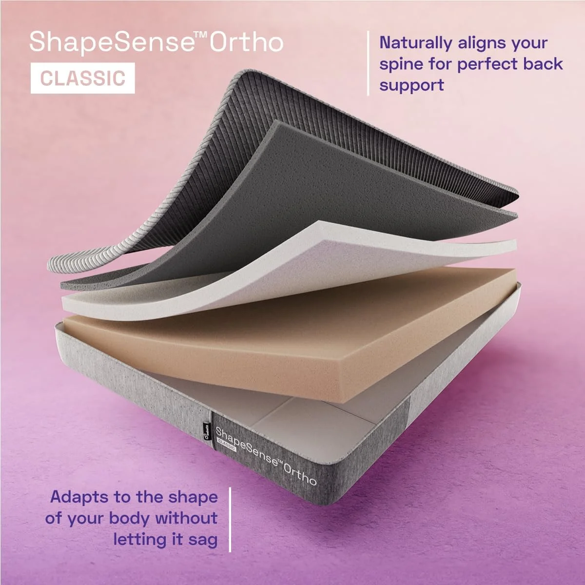 تشک طبی مموری فوم کلاسیک Wakefit ShapeSense، سایز کوئین، 6 اینچ، 78x60x6 اینچ، خاکستری فضایی تشک طبی مموری فوم کلاسیک Wakefit ShapeSense، سایز کوئین، 6 اینچ، 78x60x6 اینچ، خاکستری فضایی