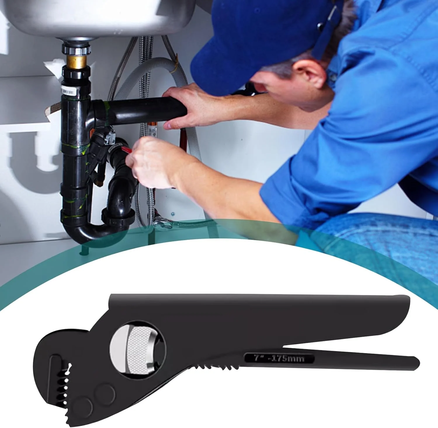 آچار لوله گیر قابل تنظیم، آچار لوله کشی قابل تنظیم - ابزار تعمیر غیر لغزنده برای اتصالات، آبگرمکن، ساخت و ساز، سینک آشپزخانه، حمام، توالت، کشاورزی، لوله کش، کشاورز