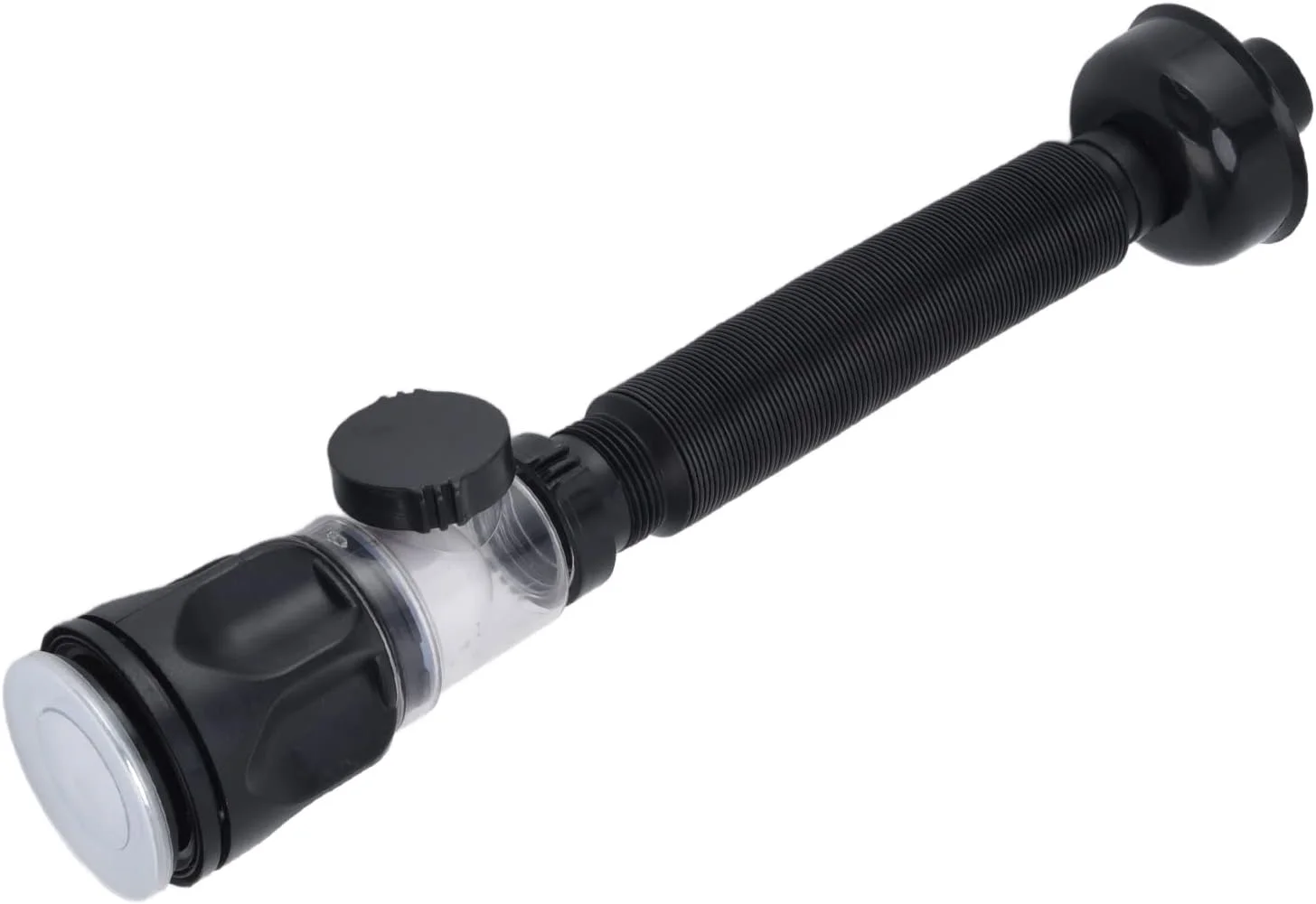 لوله تخلیه لگن مشکی کاربردی Spacnana، لوله آب PVC انعطاف پذیر برای سینک آشپزخانه، طراحی راه راه قابل تنظیم (چند منظوره جهشی)