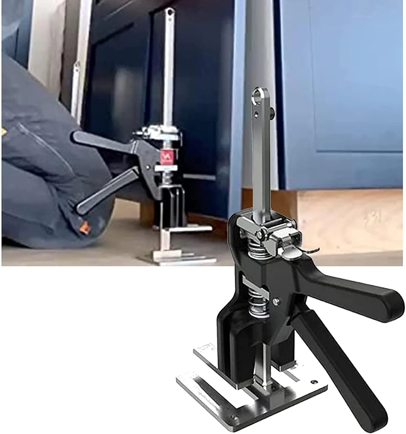 جک اهرمی برای بلند کردن کابینت، ابزار تنظیم ارتفاع کاشی با صرفه جویی در کار، ظرفیت تا 160 کیلوگرم، مناسب برای بلند کردن کاشی، تخت، مبل و سایر مبلمان سنگین