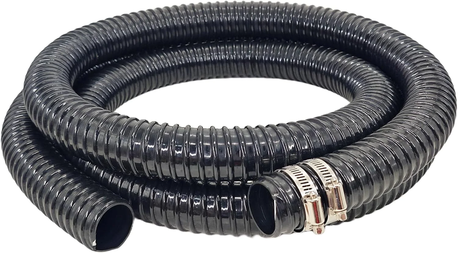 لوله خرطومی انعطاف پذیر حوضچه 1.5 اینچ در 10 فوت با بست، شلنگ تخلیه پمپ لجن کش PVC برای حوضچه های باغ، آبشارها، کمپینگ، کاروان ها، فیلترها