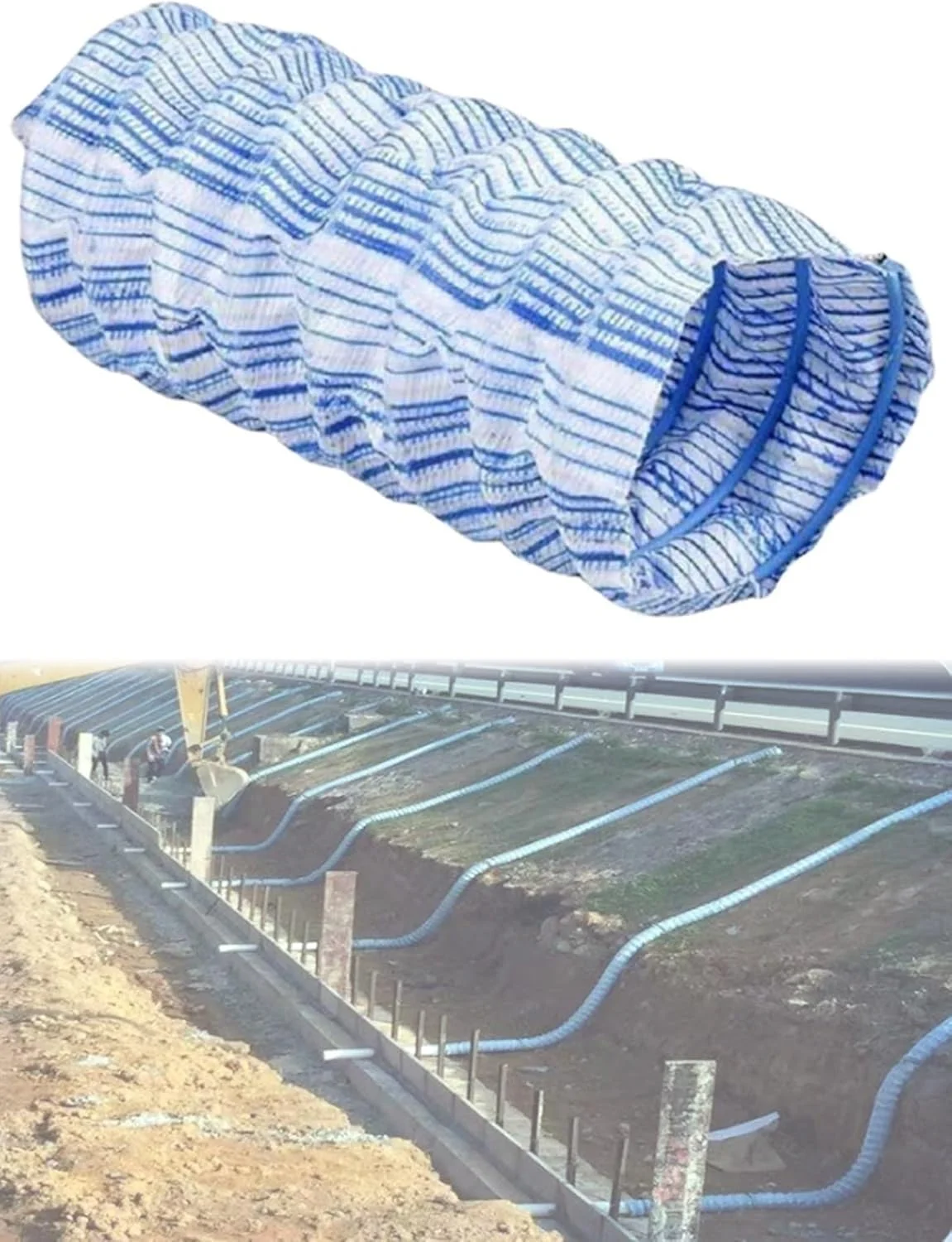 لوله های زهکشی فرانسوی راه راه سیم فولادی با پارچه، لوله زهکشی سوراخ دار نرم 2/3/4 اینچی برای پاسیو/فضای بیرونی/حیاط (10 سانتی متر/4 اینچ، 8 متر/26.2 فوت)