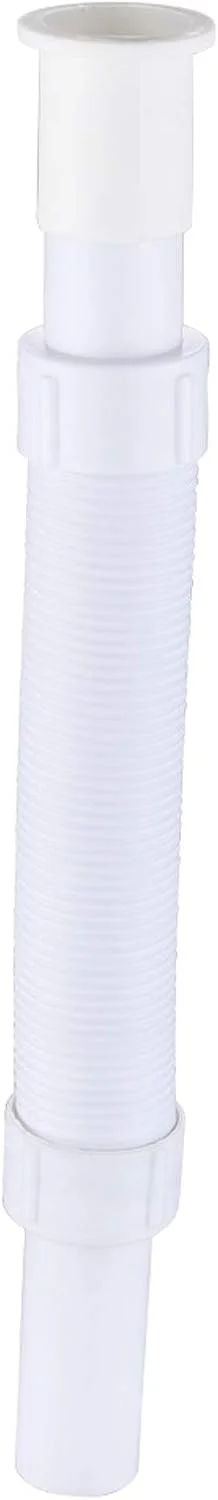 لوله تخلیه انعطاف پذیر ساده زاویه دار، شلنگ توسعه انعطاف پذیر 1-1/4، لوله توسعه یافته سینک حمام، لوله انتهایی سینک روشویی، لوله انتهایی برای سینک کاسه ای، طول 14-9/16 تا 33-1/16