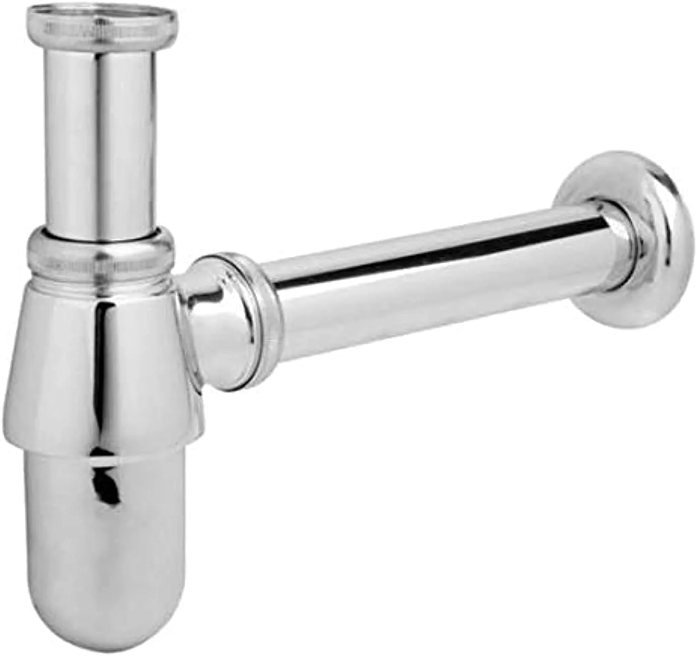 سیفون بطری سینک روشویی ARCA، لوله خروجی فاضلاب سینک، تله بطری، لوله تخلیه ورودی لغزشی، سری Zamak ZERO (80 میلی متر، 1 1/4 اینچ)