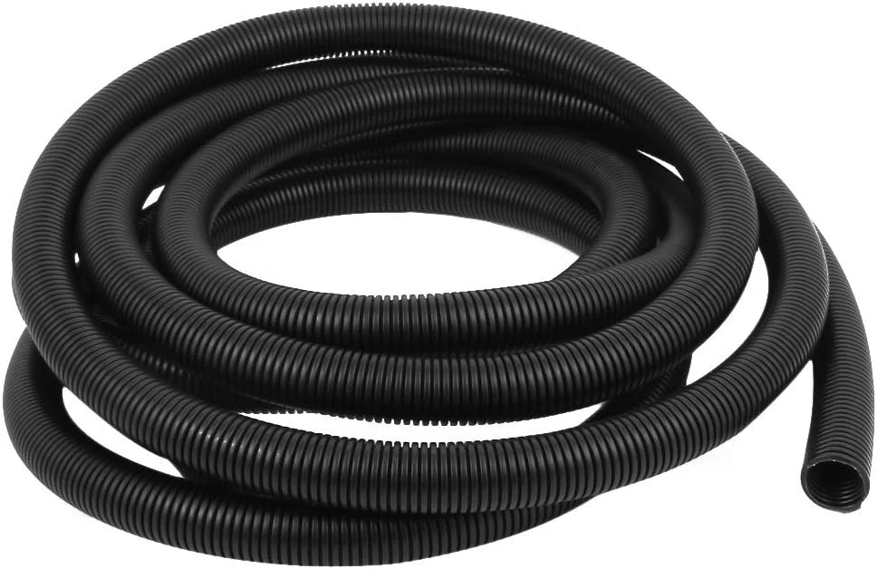 Aexit مشکی (تجهیزات الکتریکی) پلاستیکی 25mm x 20mm لوله خرطومی انعطاف پذیر لوله شلنگ راه آب (87ry114qf569) 5 متری