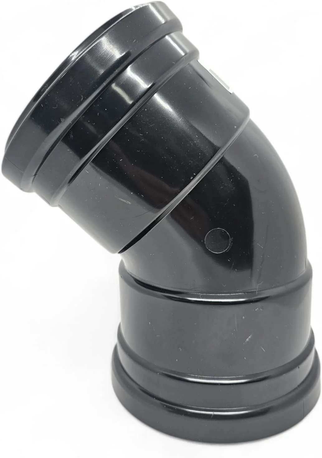 اتصال خم 45 درجه دو سر سوکت مشکی 110 میلی‌متری دوراپلاست انگلستان™ | اتصالات PVC بادوام دارای گواهینامه BS برای سیستم‌های زهکشی بالای و زیرزمینی | نصب آسان و عملکرد بدون نشتی