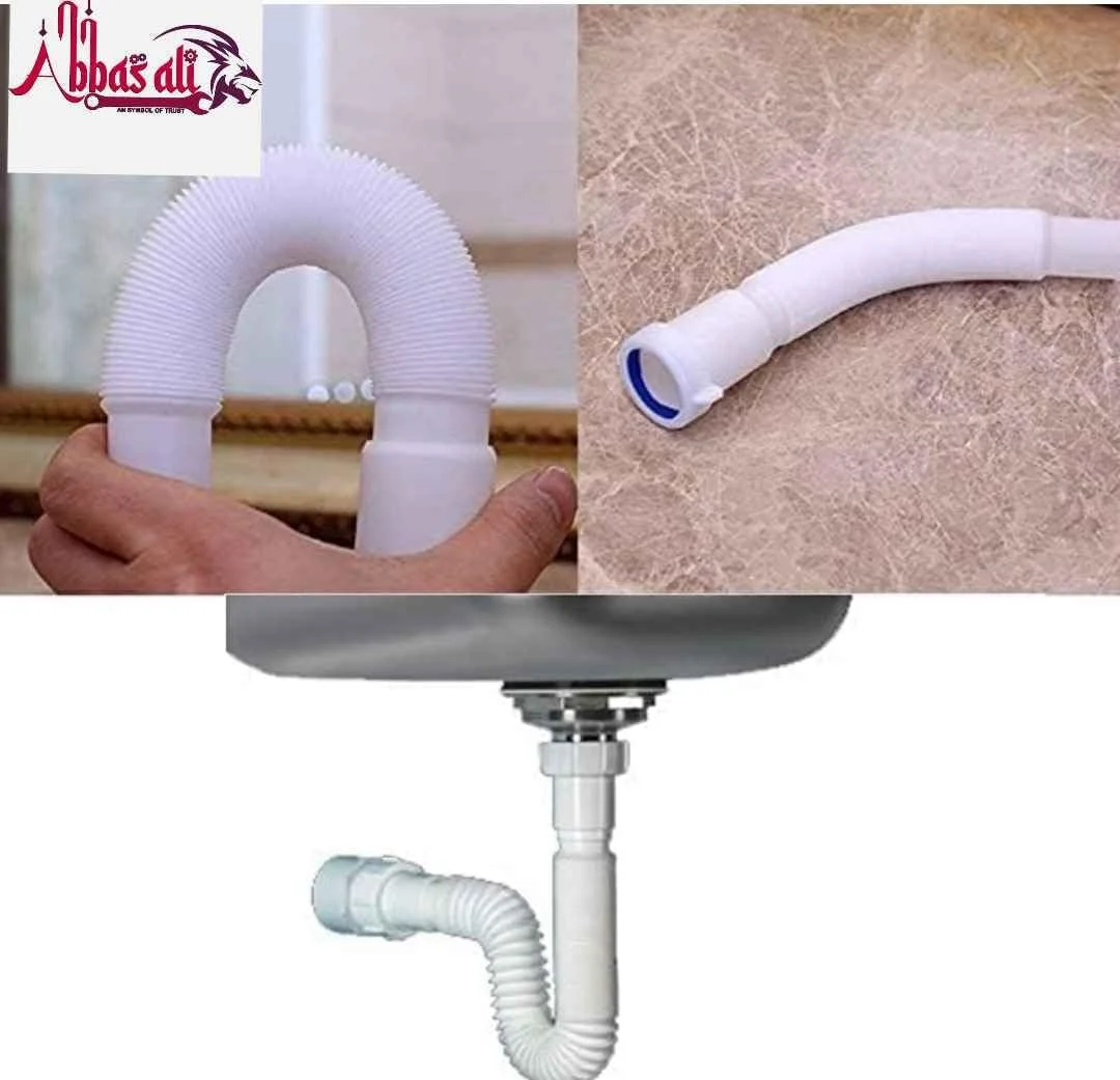 لوله خرطومی تخلیه انعطاف پذیر عباسعلی، مناسب برای حمام، روشویی و سینک ظرفشویی، بسته 2 عددی (1 1/4 اینچ)