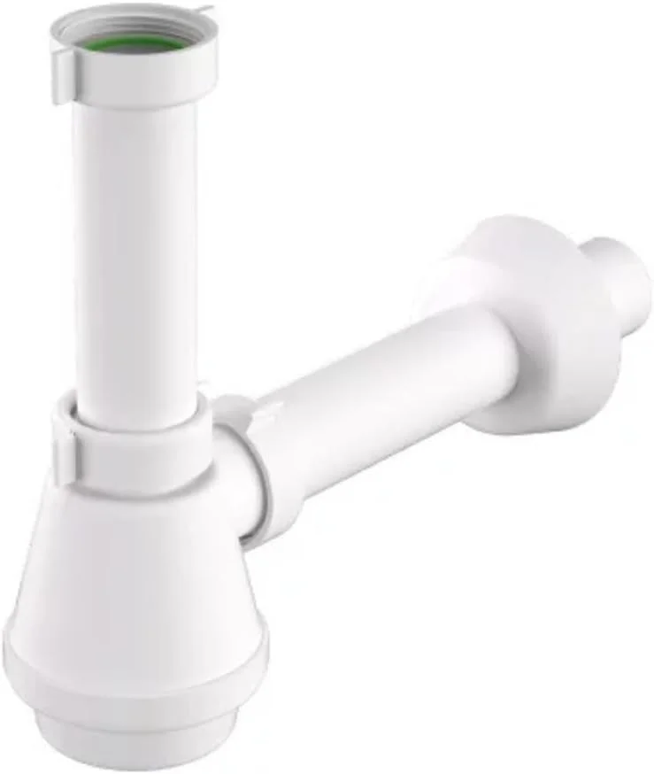 سیفون بطری PVC برای روشویی، سایزهای 1½ اینچ و 1¼ اینچ، اتصالات لوله فاضلاب بادوام برای حمام و آشپزخانه - KYLAQ (تک سایز 1-1/2 اینچ)