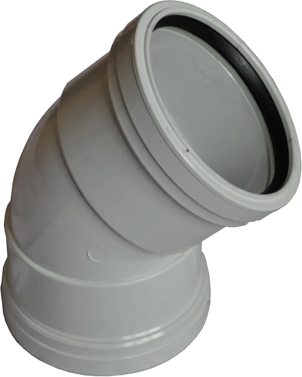 زانویی 45 درجه دو سر سوکت لوله فاضلاب پوش فیت - سفید