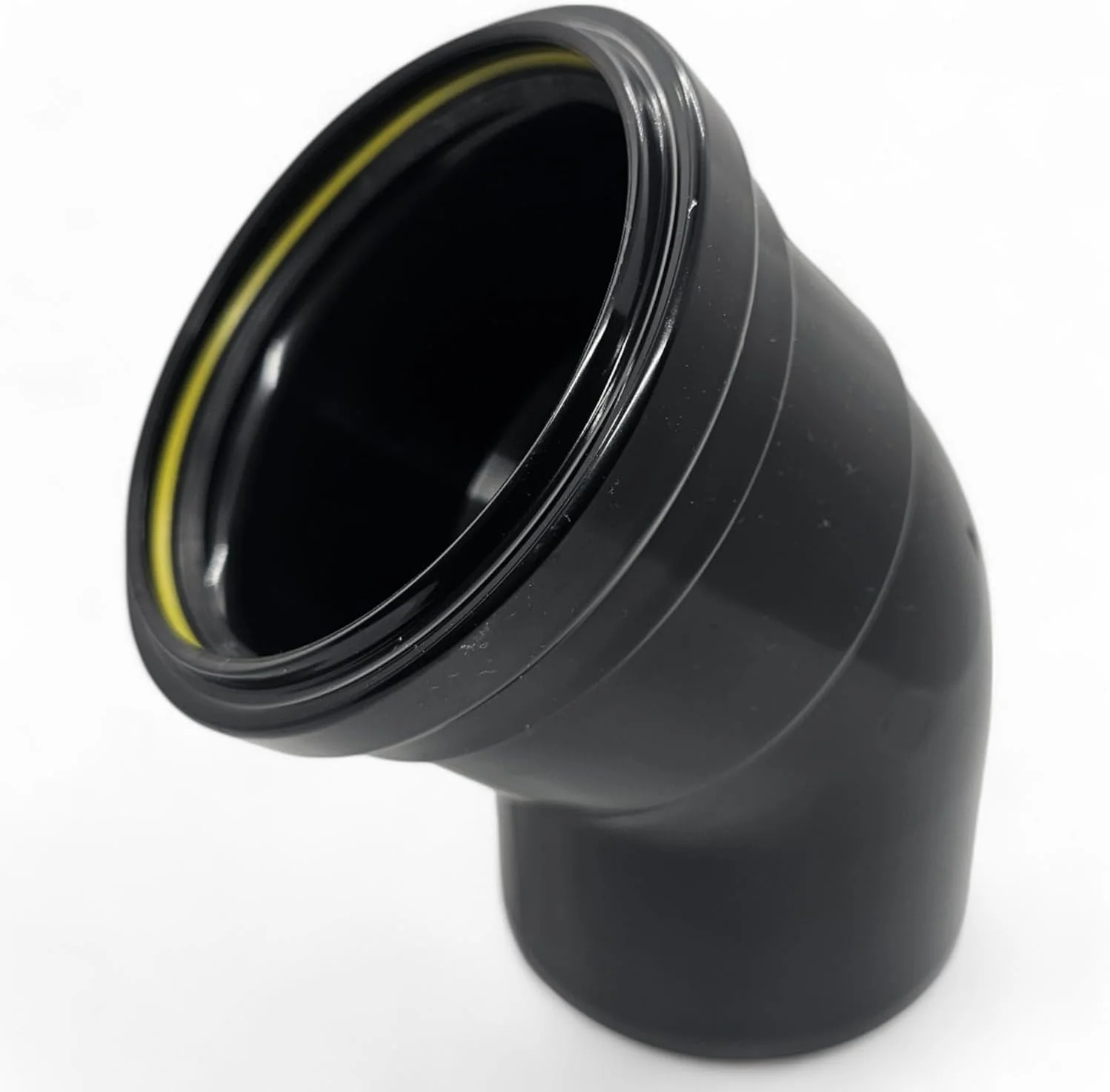 زانویی 45 درجه پوش فیت 110 میلی متری دوراپلاست UK™ مشکی تک سوکت | اتصالات PVC بادوام دارای گواهینامه BS برای سیستم های زهکشی بالای و زیر زمینی | نصب آسان و عملکرد بدون نشتی