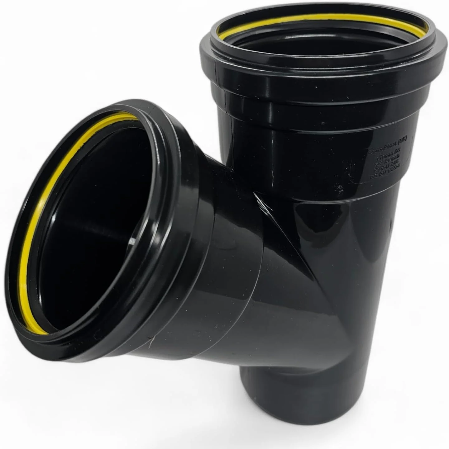 اتصال سه راهی 45 درجه دوتایی پوش فیت خاکستری دوراپلاست UK™ سایز 110 میلی متر (4 اینچ) | اتصالات PVC بادوام دارای گواهینامه BS برای سیستم های زهکشی بالای و زیر زمینی | نصب آسان و عملکرد قابل اعتماد