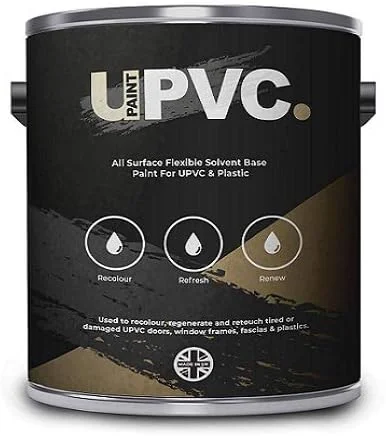 upaintpvc - رنگ پلاستیک UPVC همه کاره - پنجره ها - درها - قاب ها - گلخانه ها - نما - لوله های پایین - ناودان | پوشش نیمه مات - 1 لیتر (مشکی)