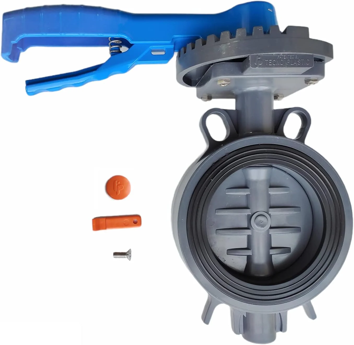 شیر پروانه ای UPVC تی پی تکنو پلاستیک، اتصالات لوله پی وی سی، کیفیت بالا، فشار قوی، آبرسانی. (5.4، 200، 225 میلی متر)