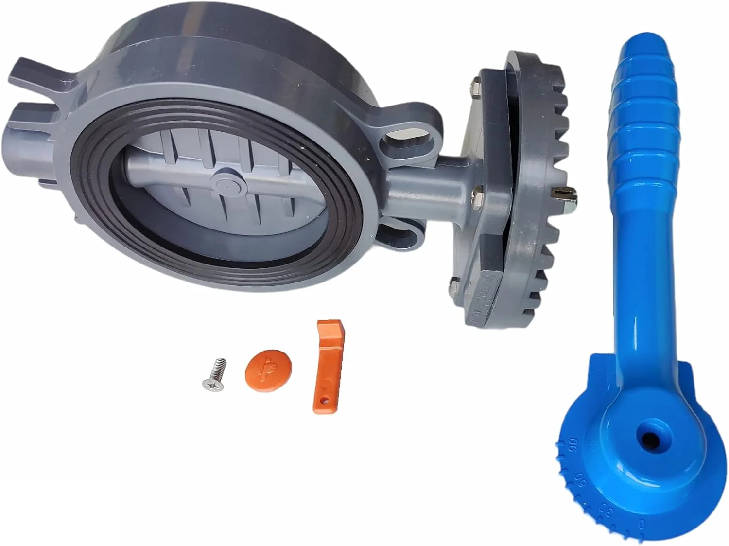 شیر پروانه ای UPVC تی پی تکنو پلاستیک، اتصالات لوله پی وی سی، کیفیت بالا، فشار قوی، آبرسانی. (5.4، 200، 225 میلی متر)