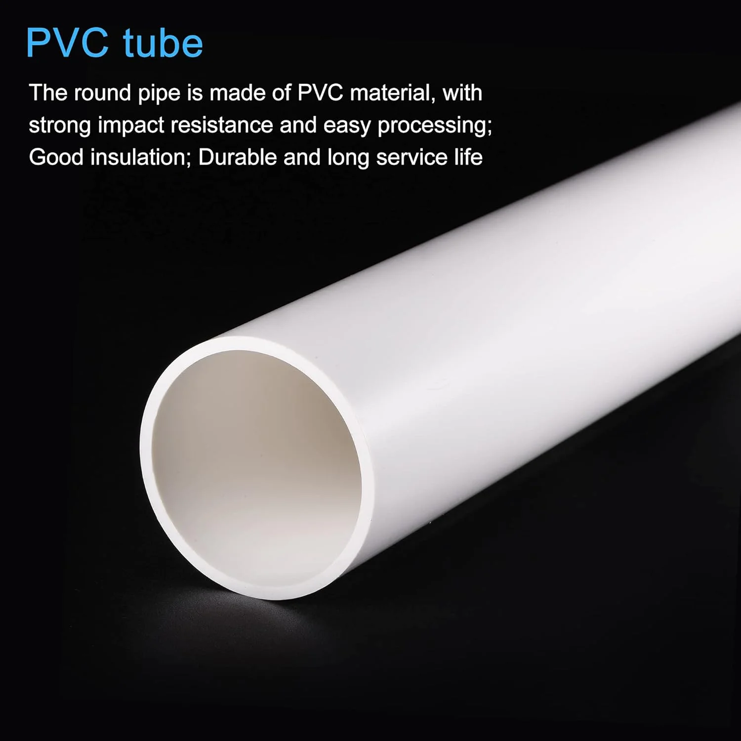 لوله گرد سخت PVC سورسینگ مپ، قطر داخلی 57 میلی‌متر، قطر خارجی 63 میلی‌متر، طول 0.35 متر، سفید، مقاوم در برابر ضربه، مناسب برای لوله آب و صنایع دستی