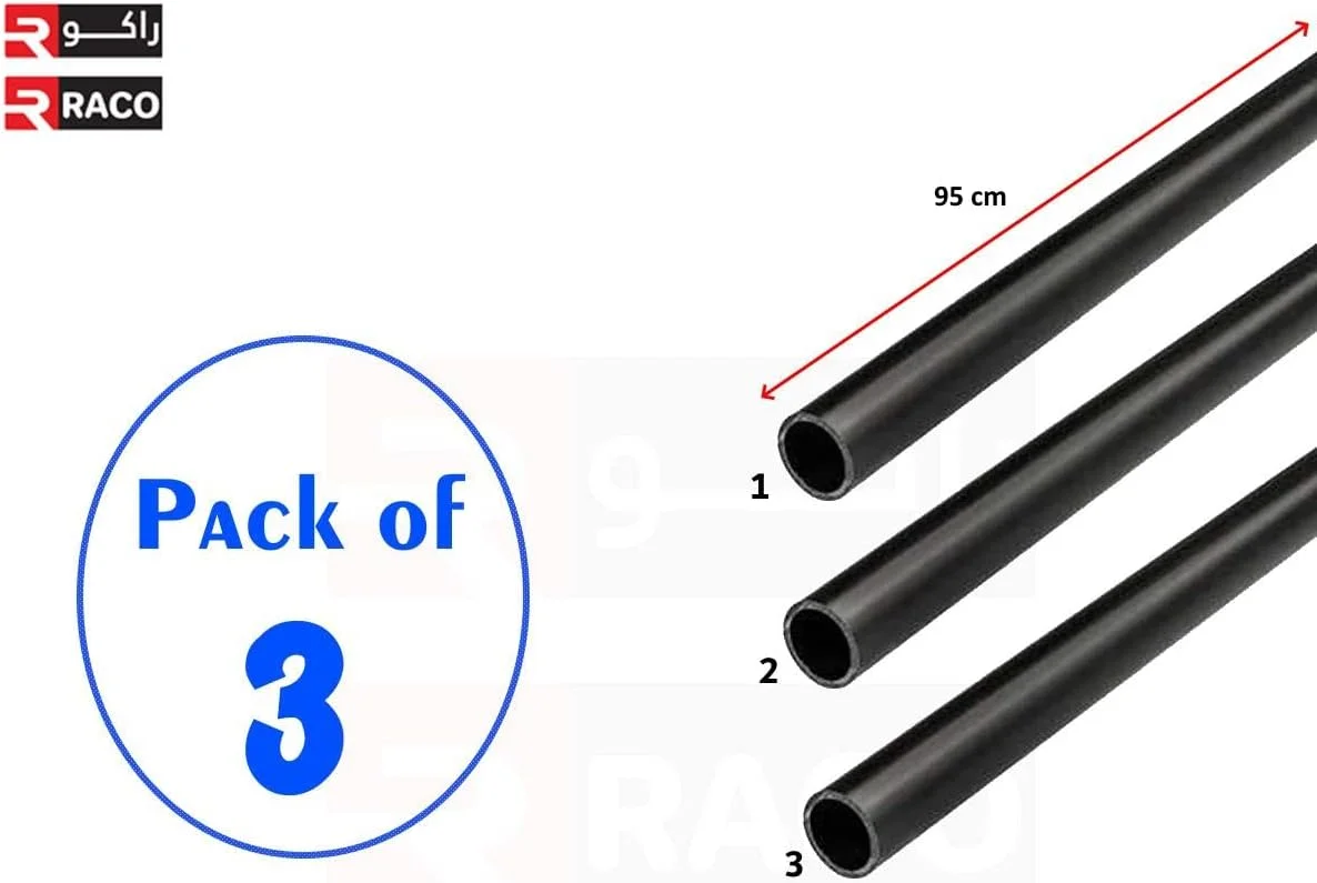 لوله PVC مشکی Raco برای سیم کشی و کابل کشی برق، مناسب برای مصارف خانگی، اداری و صنعتی، داخلی و خارجی، 95 سانتی متر - بسته 3 عددی (20 میلی متر، نرمال)