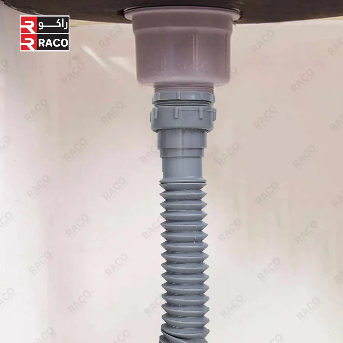 لوله فاضلاب انعطاف پذیر RACO برای سینک/روشویی - مناسب برای همه، شلنگ تخلیه قابل افزایش و راه راه با مهره رزوه ای - PVC بادوام | طراحی ضد گرفتگی | خاکستری | 1.5 اینچ | آداپتور 1-1/4 اینچی شامل (3 عدد)