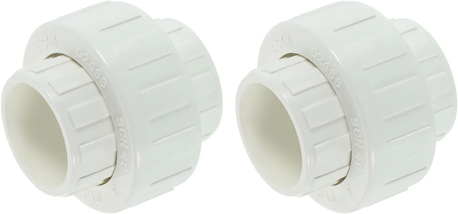 کوپلینگ یونیورسال UPVC کوارکزمن، سایز 3/4 اینچ، دو تکه (سوکت x پایه)، آداپتور کوپلینگ یونیورسال UPVC، رده 40، دارای اورینگ EPDM برای آبیاری، پروژه نصب داخلی (سفید)