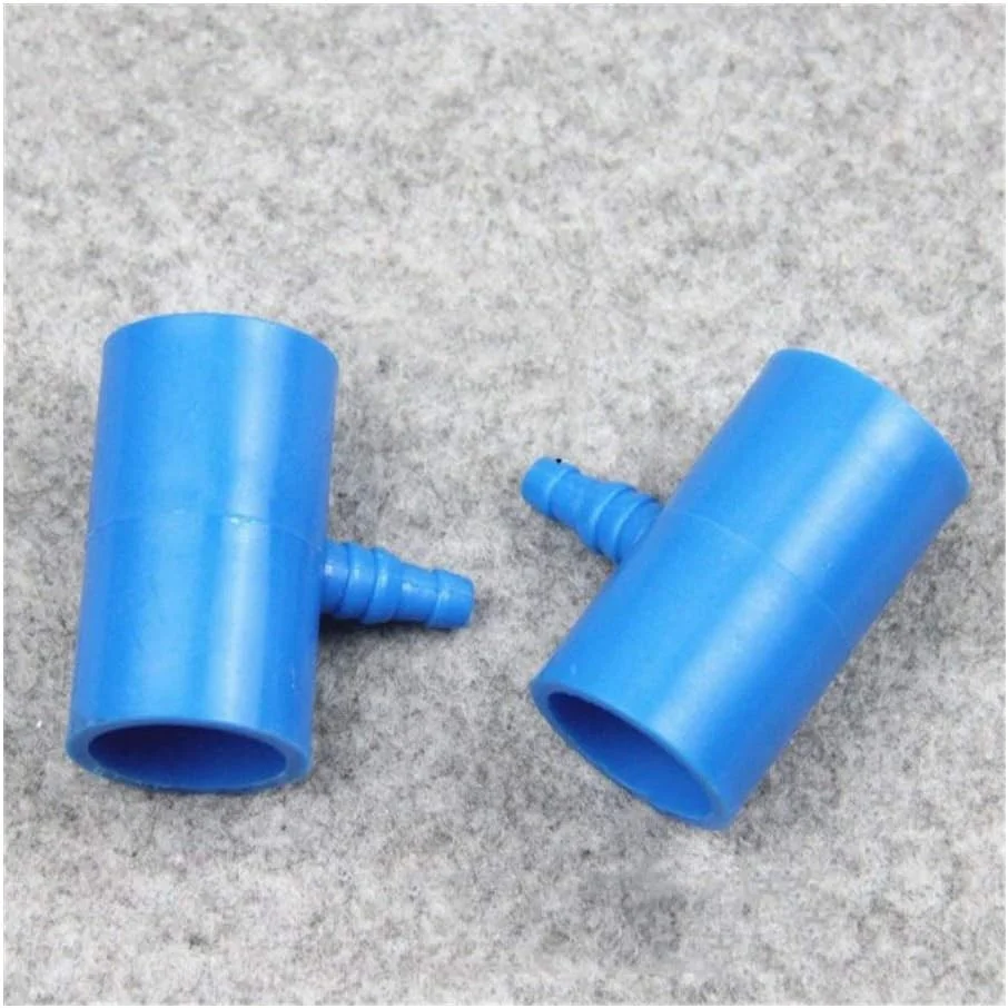 ابزار اتصال لوله رایترون مدل Ffzhushengmy، 5 عدد اتصالات پلاستیکی PVC آبی رنگ برای ورودی و خروجی آکواریوم، افزایش اکسیژن، اتصالات لوله UPVC