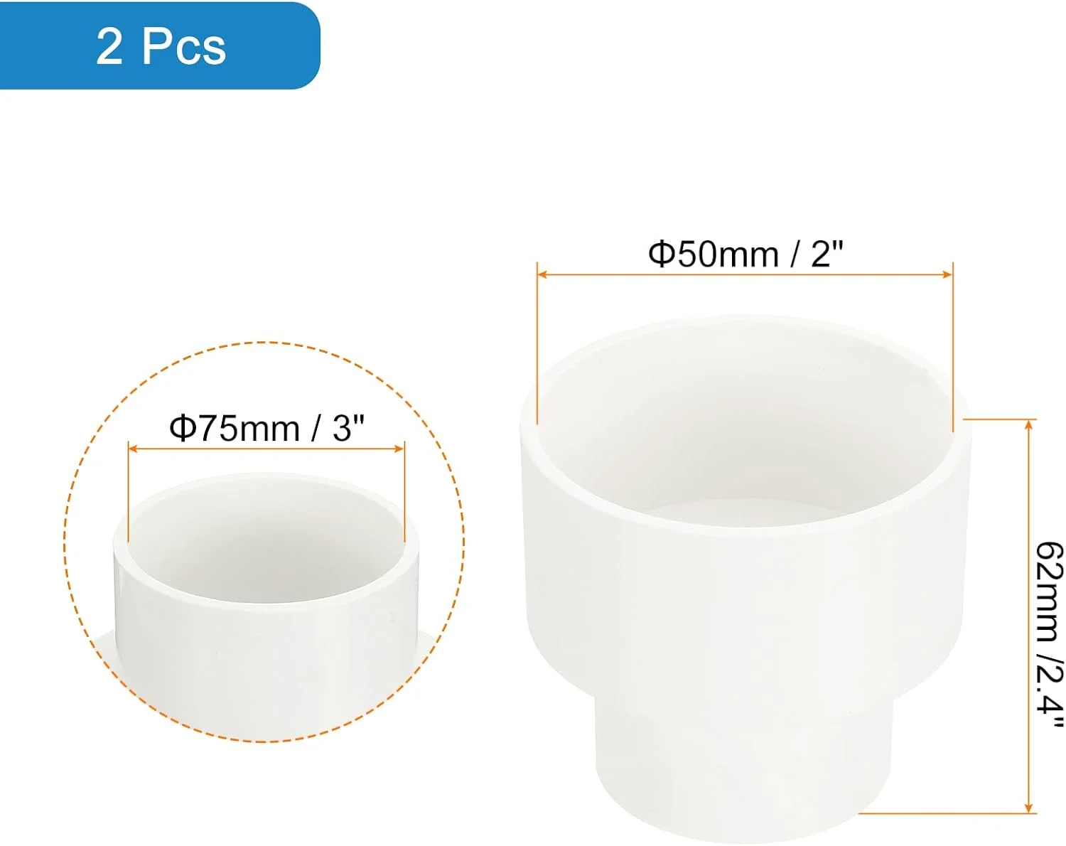 اتصال کاهنده UPVC کوارکزمن، تبدیل لوله مستقیم PVC 4 × 2-1/2 اینچ برای لوله های فاضلاب خانگی، سفید، بسته 1 عددی اتصال کاهنده UPVC کوارکزمن، تبدیل لوله مستقیم PVC 4 × 2-1/2 اینچ برای لوله های فاضلاب خانگی، سفید، بسته 1 عددی