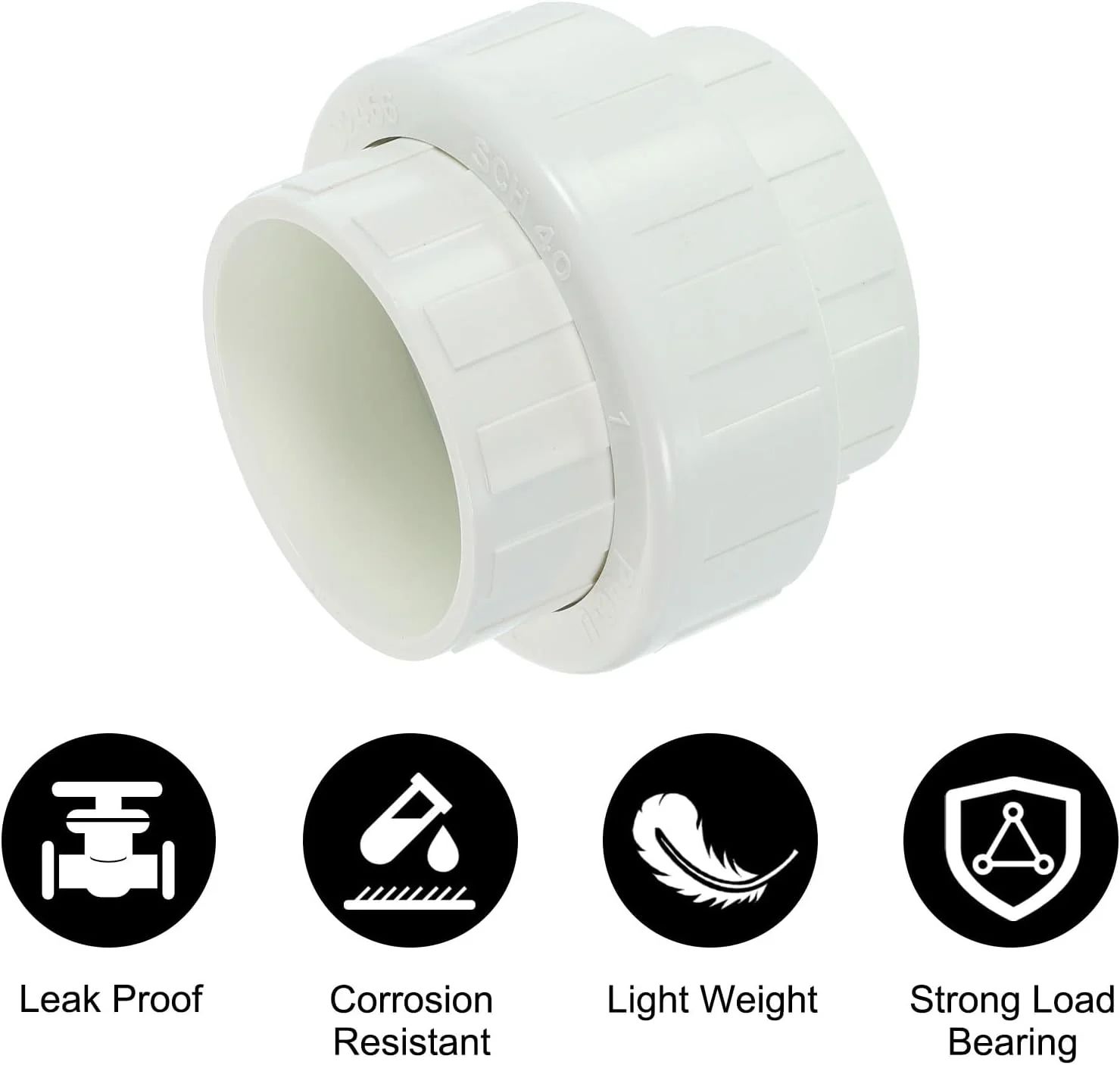 کوپلینگ لوله UPVC کوارکزمن، بسته 2 عددی، سایز 2 اینچ (اتصال مادگی x پایه)، آداپتور اتصال UPVC، رده 40، دارای حلقه O شکل EPDM برای آبیاری، پروژه نصب داخلی (سفید) کوپلینگ لوله UPVC کوارکزمن، بسته 2 عددی، سایز 2 اینچ (اتصال مادگی x پایه)، آداپتور اتصال UPVC، رده 40، دارای حلقه O شکل EPDM برای آبیاری، پروژه نصب داخلی (سفید)