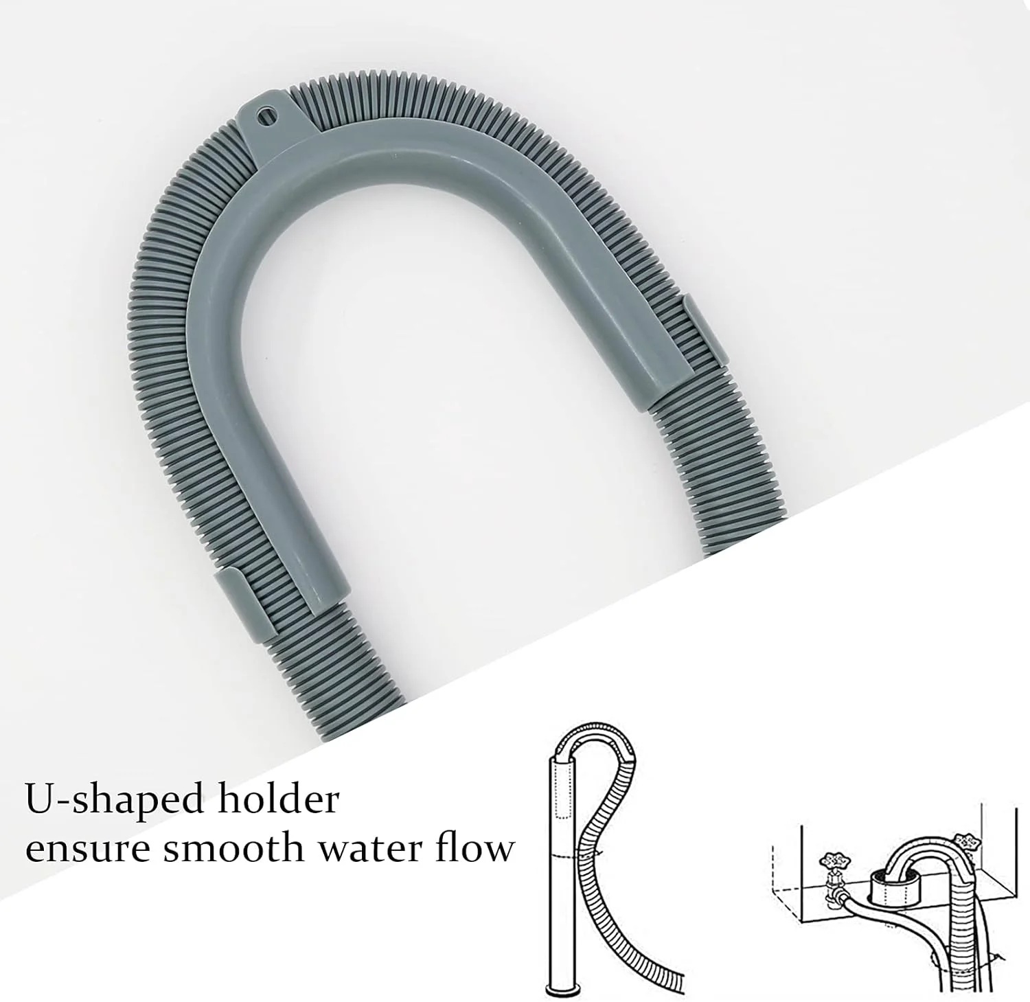 شلنگ تخلیه ماشین لباسشویی Quanerba به طول 1.5 متر، PVC، مناسب برای ماشین لباسشویی و ماشین ظرفشویی