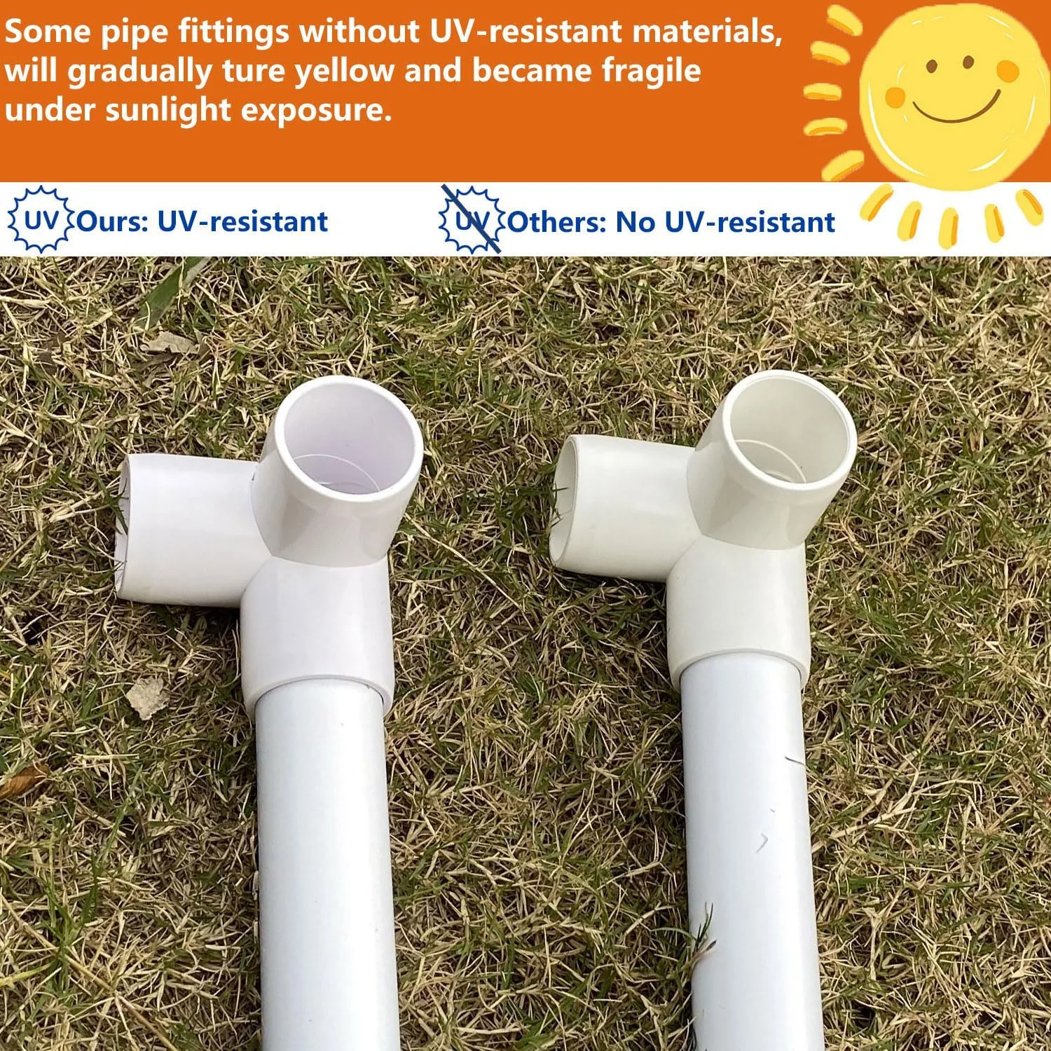 اتصالات PVC letsFix 1/2 اینچ سه راهی (بسته 10 عددی)، زانویی PVC 1/2 اینچ، اتصالات لوله PVC مقاوم در برابر اشعه ماوراء بنفش برای پروژه های DIY PVC، درجه مبلمان، مناسب برای لوله PVC Sch40 1/2 اینچ