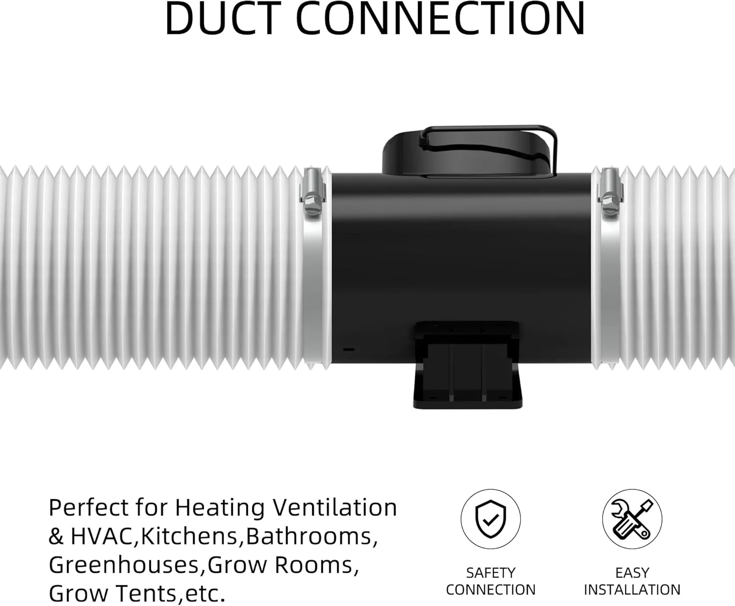 لوله هواکش خشک کن انعطاف پذیر فویل آلومینیومی PVC برای تهویه مطبوع، فیلتر فن، خروجی آشپزخانه، سفید (4 اینچ 8 فوت)