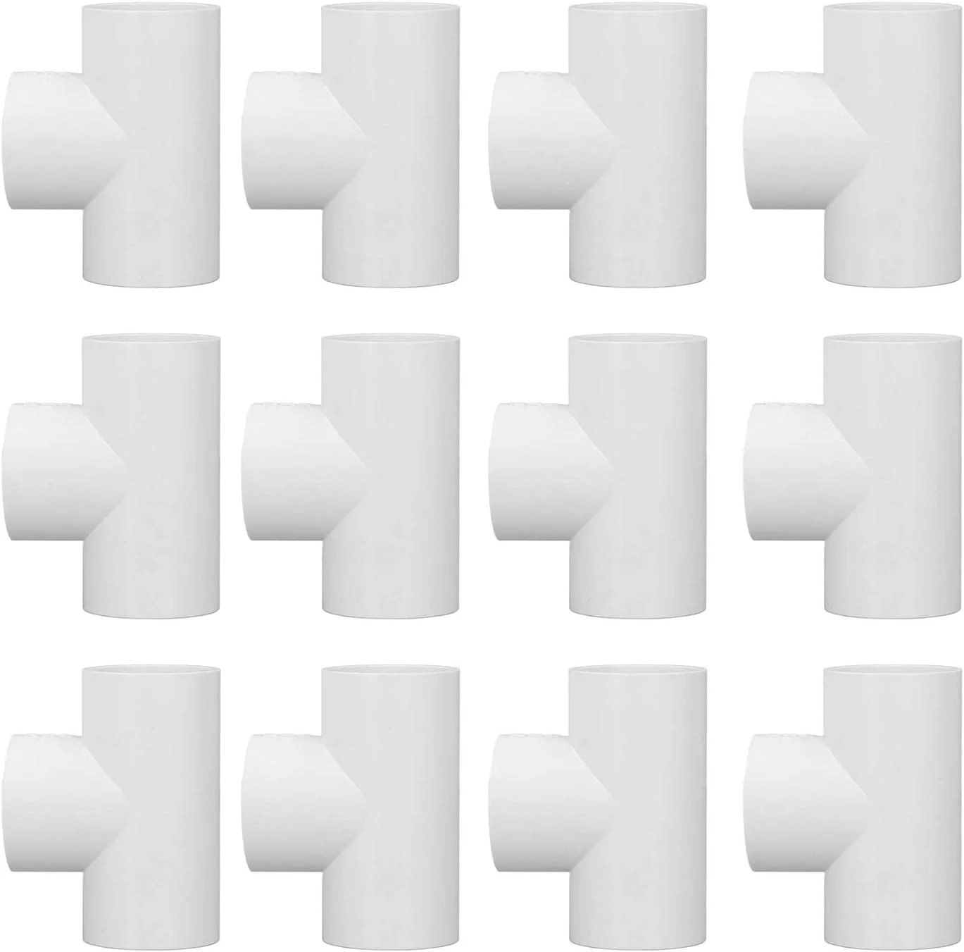 Eujgoov اتصال PVC سه راهی شکل T، مناسب لوله اتصالات مبلمان، اتصال دهنده زانویی لوله برای قفسه PVC DIY، ساختار پشتیبانی باغ (20 میلی متر / 0.79 اینچ)، بسته 12 عددی