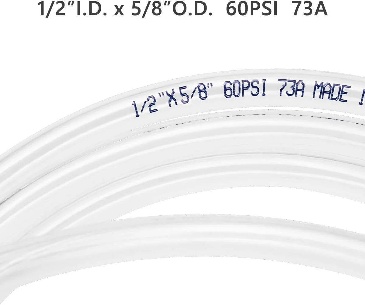 لوله وینیل شفاف ایسترنس، لوله پی وی سی انعطاف پذیر، شلنگ پی وی سی هیبریدی، لوله پلاستیکی سبک وزن، شناسه 1/2 اینچ، طول 10 فوت