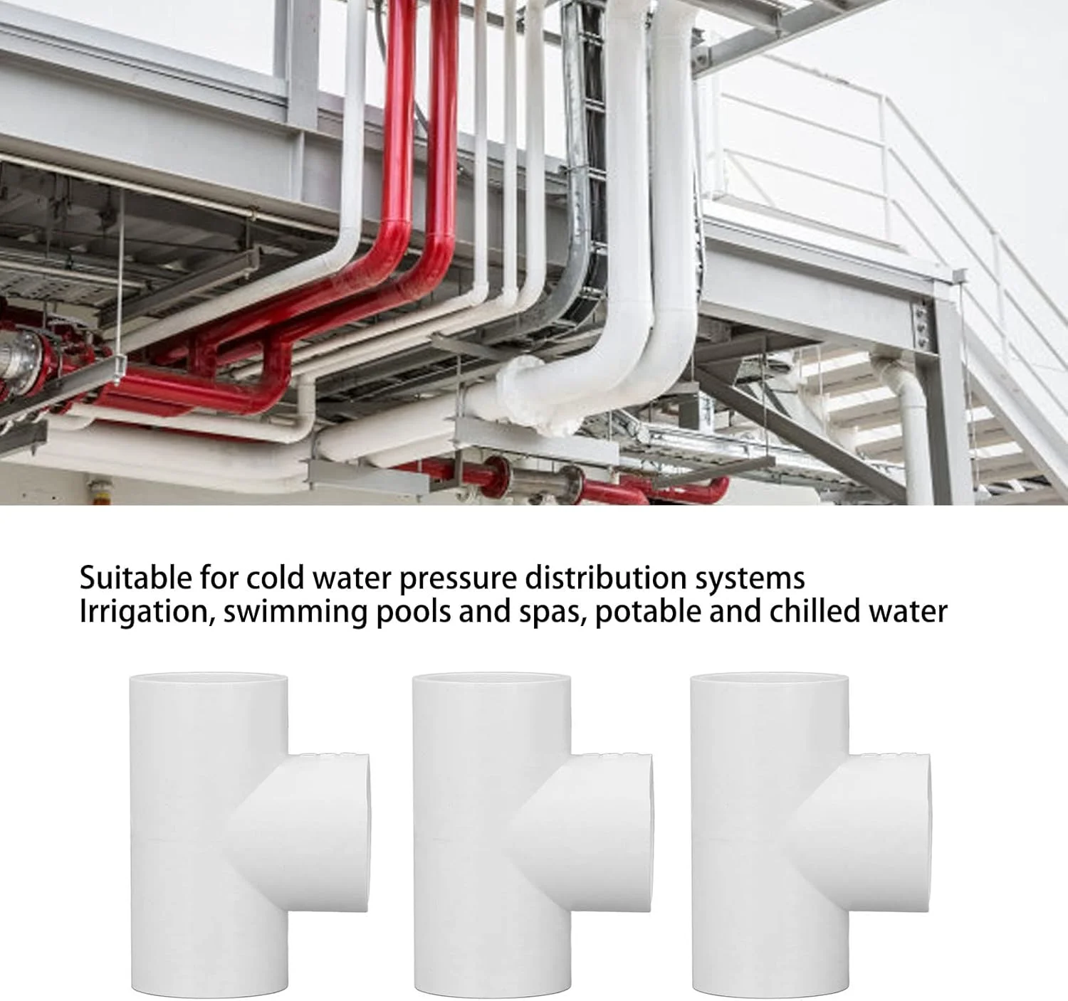 Eujgoov اتصال PVC سه راهی شکل T، مناسب لوله اتصالات مبلمان، اتصال دهنده زانویی لوله برای قفسه PVC DIY، ساختار پشتیبانی باغ (20 میلی متر / 0.79 اینچ)، بسته 12 عددی