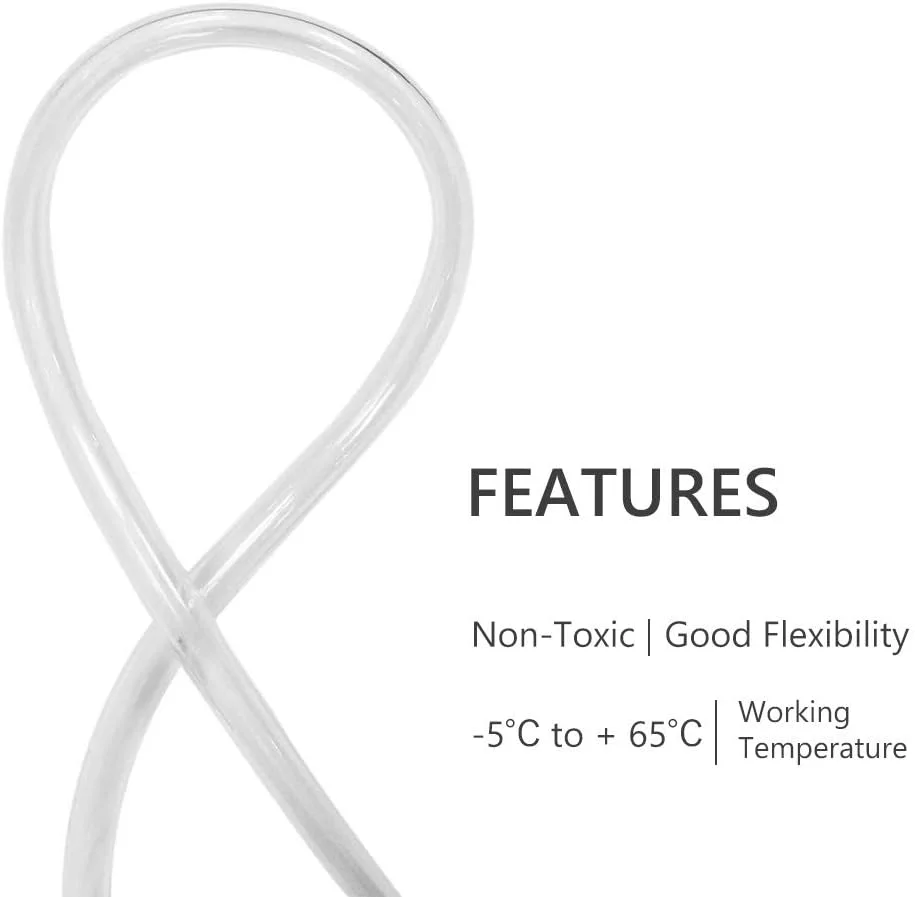 لوله وینیل شفاف ایسترنس، لوله پی وی سی انعطاف پذیر، شلنگ پی وی سی هیبریدی، لوله پلاستیکی سبک وزن، شناسه 1/2 اینچ، طول 10 فوت