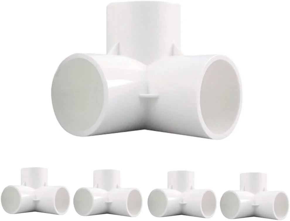 اتصالات PVC پنج عددی 1/2 اینچ، اتصالات لوله گوشه ای برای اتصال آرنج لوله درجه مبلمان، اتصالات سه راهی خروجی جانبی برای تمام سازه های PVC DIY