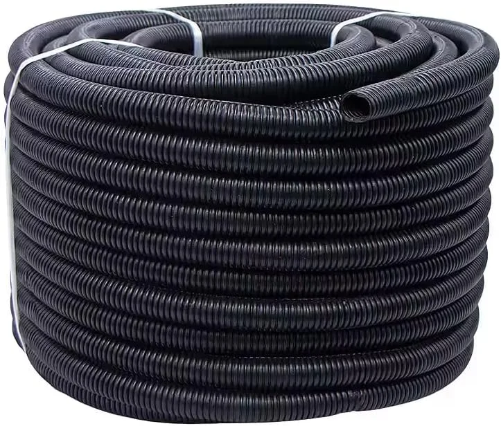 لوله خرطومی PVC برق - رول 18 متری - لوله محافظ سیم برای مصارف خانگی و صنعتی، ضد آب، نصب آسان - KYLAQ (مشکی، 25 میلی متر)