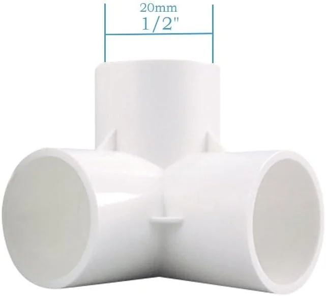 اتصالات PVC پنج عددی 1/2 اینچ، اتصالات لوله گوشه ای برای اتصال آرنج لوله درجه مبلمان، اتصالات سه راهی خروجی جانبی برای تمام سازه های PVC DIY