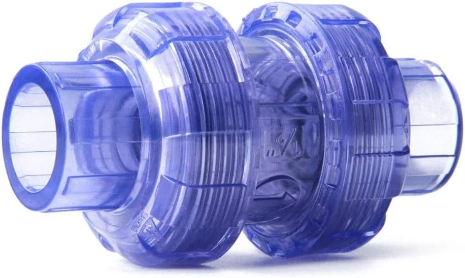 ابزار تعمیر لوله DMUNIZ، شیر یک طرفه فلپ UPVC شفاف 2 عددی 20 تا 63 میلی‌متری، اتصال یونیون PVC تانک آکواریوم، لوله آب صنعتی غیر برگشتی (سایز: قطر داخلی 63 میلی‌متر)