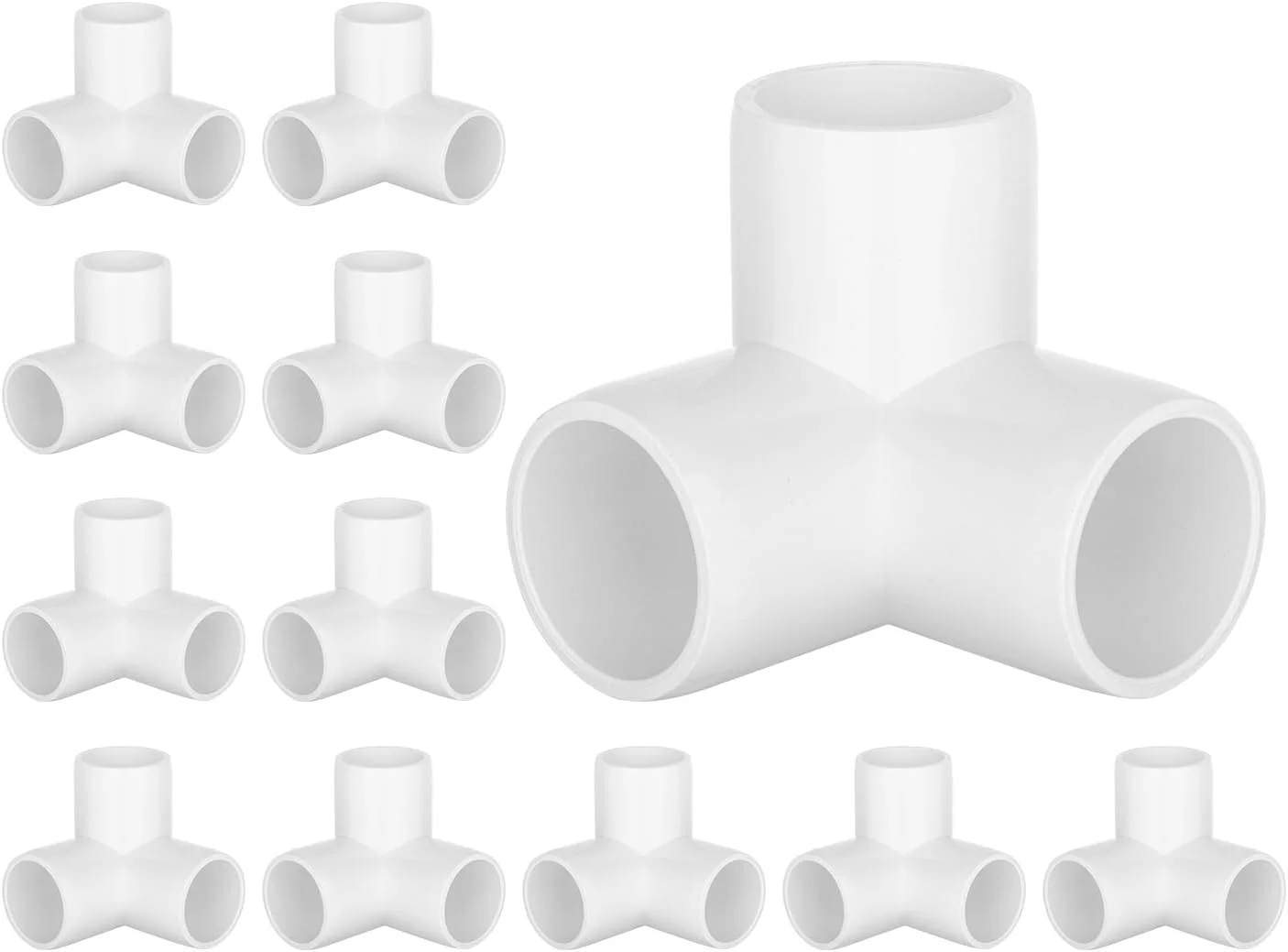 اتصالات لوله پی وی سی 3 راهی Carvedexquisitely، سایز 1 اینچ، اتصالات پی وی سی 3 طرفه، مورد استفاده برای ساخت مبلمان، درجه مبلمان، سفید (12 عدد)