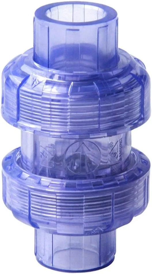 ابزار تعمیر لوله DMUNIZ، شیر یک طرفه فلپ UPVC شفاف 2 عددی 20 تا 63 میلی‌متری، اتصال یونیون PVC تانک آکواریوم، لوله آب صنعتی غیر برگشتی (سایز: قطر داخلی 63 میلی‌متر)