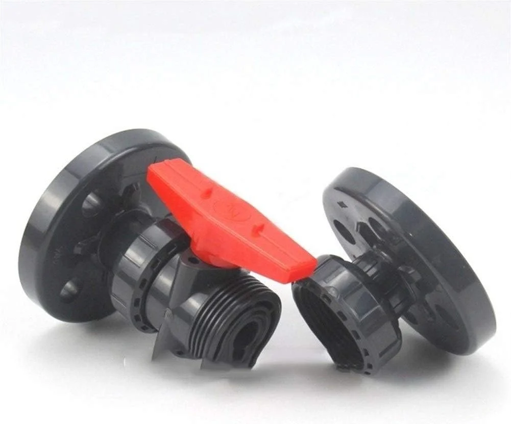 یک عدد شیر توپی فلنج دار UPVC سایز 1/2 تا 4 اینچ (DN15 تا DN100) مناسب برای لوله های PVC تصفیه آب صنعتی، اتصال لوله آب باغ و ابزار تعمیر لوله یک عدد شیر توپی فلنج دار UPVC سایز 1/2 تا 4 اینچ (DN15 تا DN100) مناسب برای لوله های PVC تصفیه آب صنعتی، اتصال لوله آب باغ و ابزار تعمیر لوله