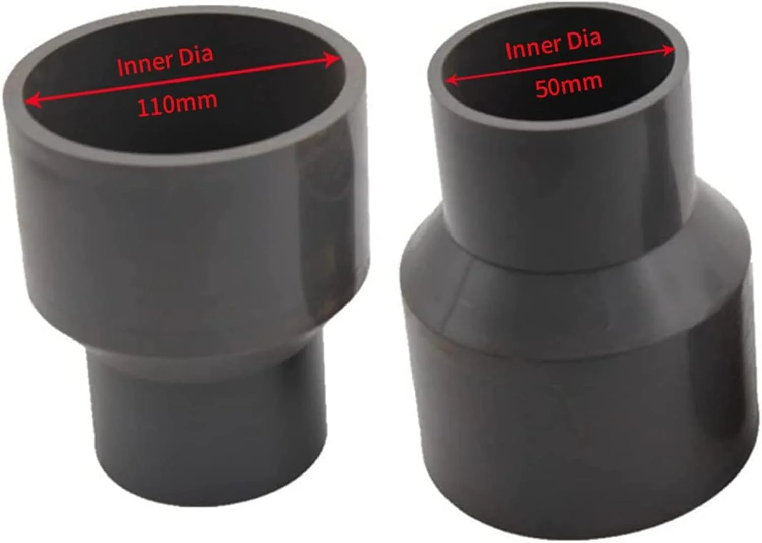 اتصال کاهنده دو طرفه لوله U-PVC DWV باکس اونلی، اتصال لوله DN100*40 110mmx50mm، اتصال مستقیم لوله برای قفسه های مبلمان